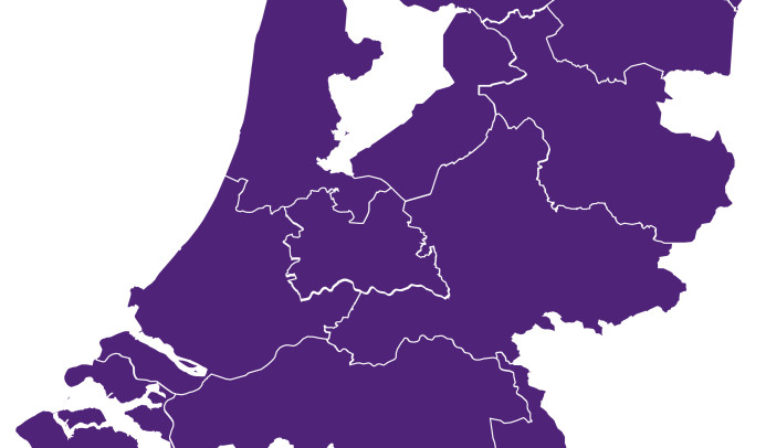 Kaart van Nederland in het paars