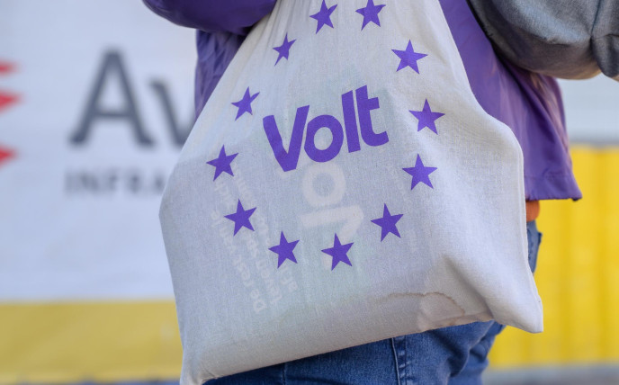 Close up van Volt tote bag tas